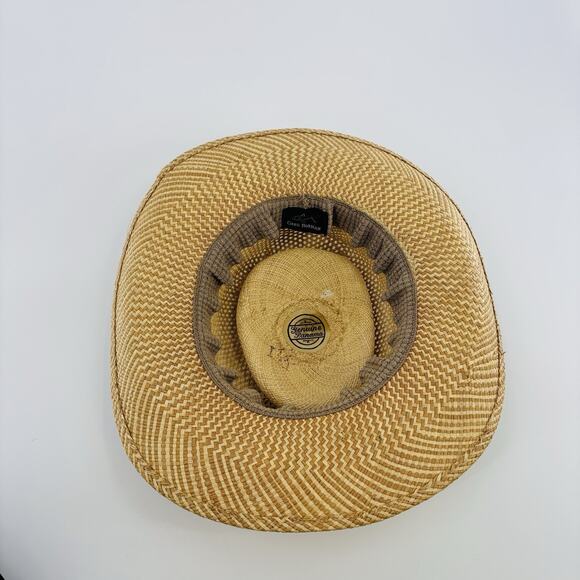 Greg Norman Embroidered Straw Hat Golfers Hat Shark Logo White Band Embroidered - Picture 6 of 6